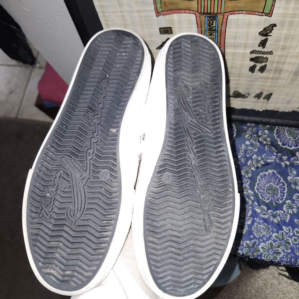 Vintage Havana White Sneakers Black Star Cheetah Print Lace Up - Picture 6 of 6